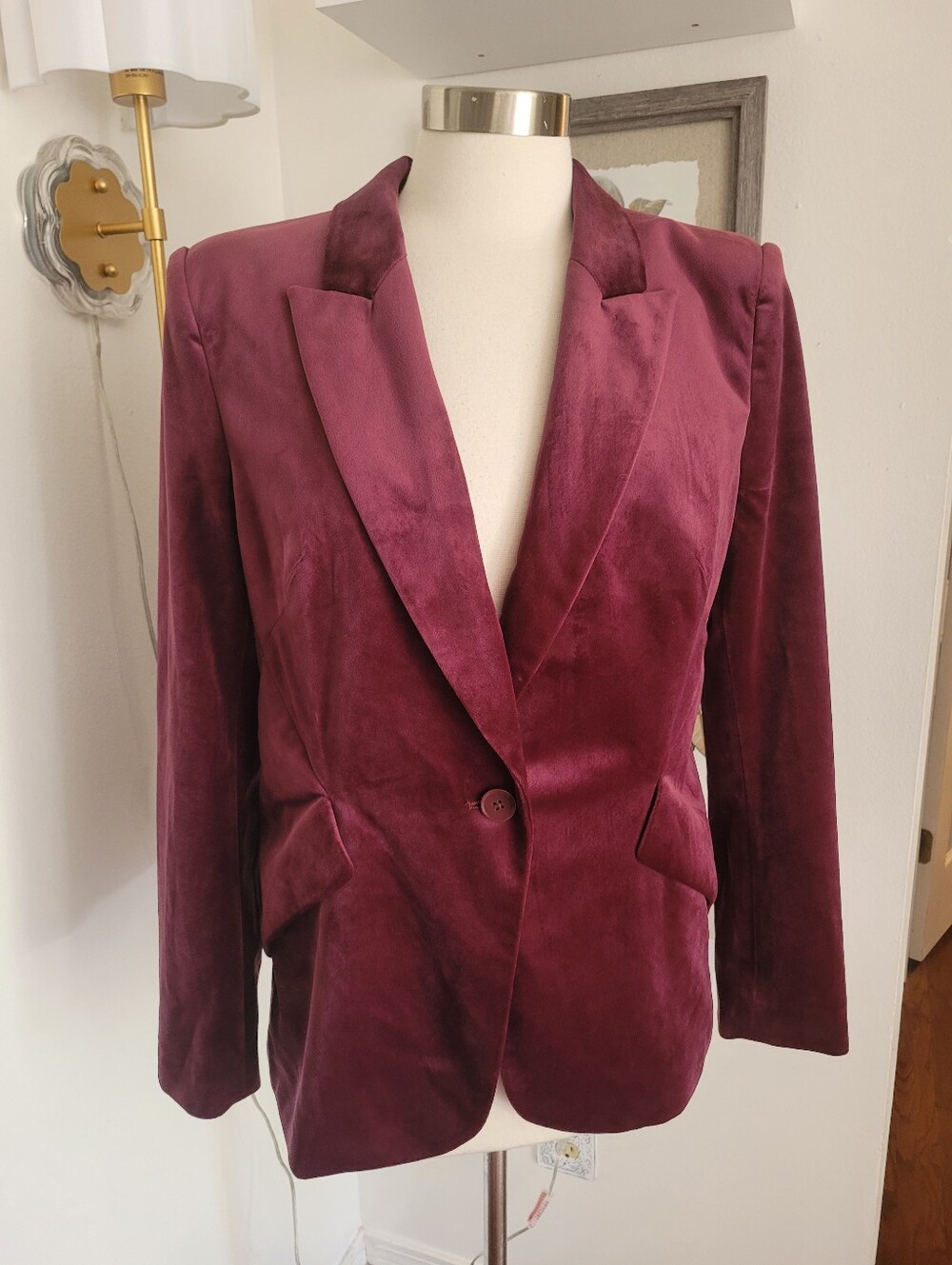 White House Black Market Editor Velvet Deep Purple Blazer Jacket 12
